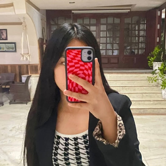 Dark Pink Checkered Case